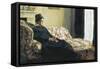 Meditation, or Madame Monet on the Sofa-Claude Monet-Framed Stretched Canvas