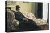 Meditation, or Madame Monet on the Sofa-Claude Monet-Stretched Canvas