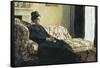 Meditation, or Madame Monet on the Sofa-Claude Monet-Framed Stretched Canvas