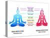 Meditation Position for Man and Woman with Chakras Diagram-sahuad-Stretched Canvas