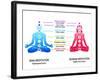 Meditation Position for Man and Woman with Chakras Diagram-sahuad-Framed Art Print