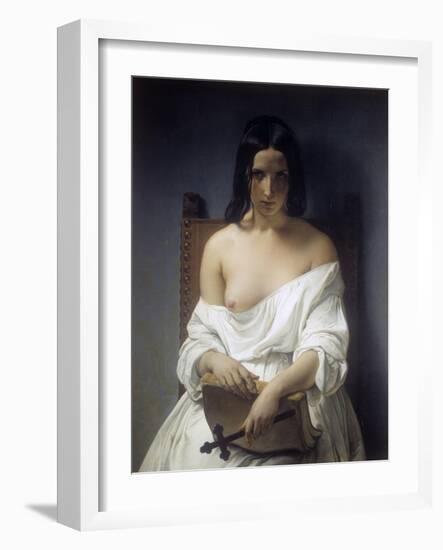 Meditation-Francesco Hayez-Framed Art Print