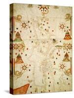 Mediterranean and the Black Sea Map, 1563-Jaume Olives-Stretched Canvas