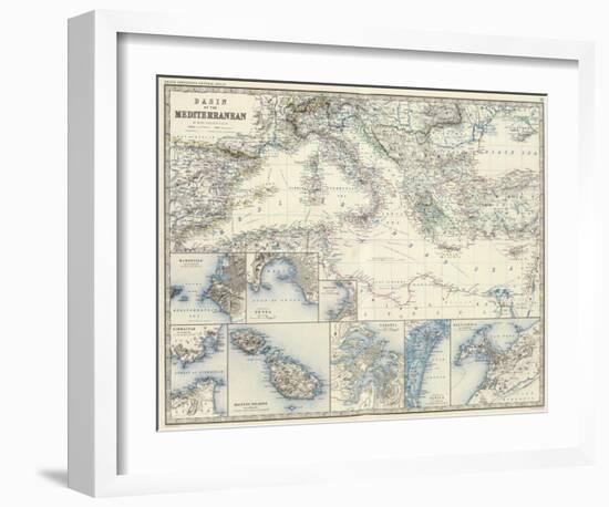 Mediterranean Basin, c.1861-Alexander Keith Johnston-Framed Art Print