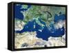 Mediterranean Basin, Satellite Image-PLANETOBSERVER-Framed Stretched Canvas