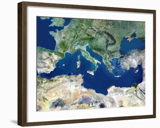 Mediterranean Basin, Satellite Image-PLANETOBSERVER-Framed Photographic Print