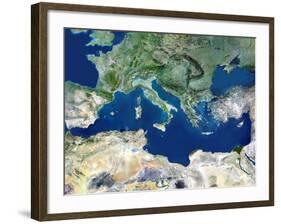 Mediterranean Basin, Satellite Image-PLANETOBSERVER-Framed Photographic Print