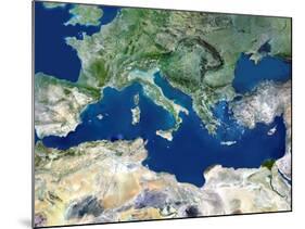 Mediterranean Basin, Satellite Image-PLANETOBSERVER-Mounted Photographic Print