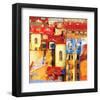 Mediterranean City At Sunset-null-Framed Art Print