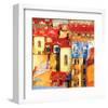 Mediterranean City At Sunset-null-Framed Art Print