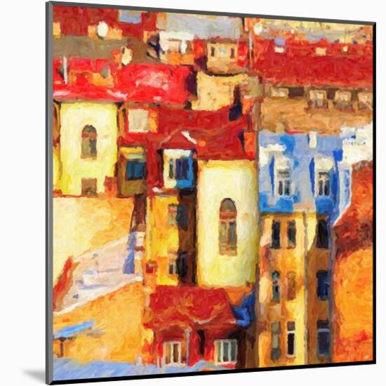 Mediterranean City At Sunset-null-Mounted Art Print