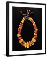 Mediterranean Coral Necklace and Desert Amber Assembled in Morocco in 18th Century-null-Framed Giclee Print