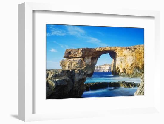 Mediterranean Europe, Malta, Gozo Island, Dwerja Bay, the Azure Window Natural Arch-Christian Kober-Framed Photographic Print