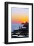 Mediterranean Europe, Malta, Gozo Island, Xwejni Bay, Fisherman at the Salt Pans at Sunrise-Christian Kober-Framed Photographic Print