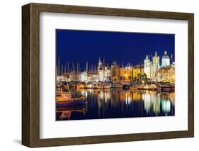 Mediterranean Europe, Malta, the Three Cities, Vittoriosa (Birgu), Grand Harbour Marina-Christian Kober-Framed Photographic Print