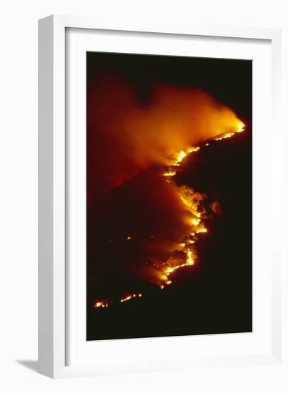 Mediterranean Forest Fire at Night, Spain-Jose B. Ruiz-Framed Photographic Print