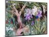 Mediterranean Garden with Irises, 2019 (Acrylic)-Ann Oram-Mounted Giclee Print