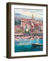 Mediterranean Harbor I-Peter Bell-Framed Art Print