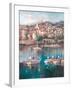 Mediterranean Harbor II-Peter Bell-Framed Art Print