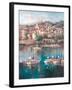 Mediterranean Harbor II-Peter Bell-Framed Art Print