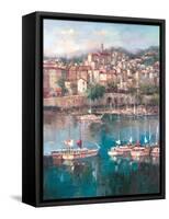 Mediterranean Harbor II-Peter Bell-Framed Stretched Canvas