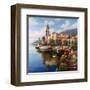 Mediterranean Harbor-Neil Jacobsen-Framed Art Print