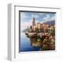 Mediterranean Harbor-Neil Jacobsen-Framed Art Print