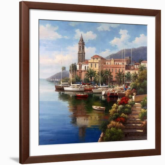 Mediterranean Harbor-Neil Jacobsen-Framed Art Print