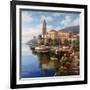 Mediterranean Harbor-Neil Jacobsen-Framed Art Print