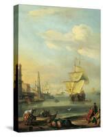 Mediterranean Harbor-Abraham Storck-Stretched Canvas