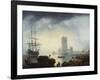 Mediterranean Harbour Scene: Morning, 1745-Claude Joseph Vernet-Framed Giclee Print