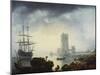 Mediterranean Harbour Scene: Morning, 1745-Claude Joseph Vernet-Mounted Giclee Print