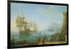 Mediterranean Harbour Scene-Adrien Manglard-Framed Giclee Print