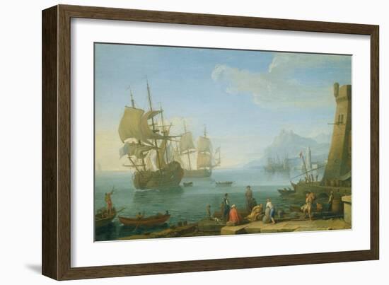 Mediterranean Harbour Scene-Adrien Manglard-Framed Giclee Print