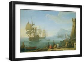 Mediterranean Harbour Scene-Adrien Manglard-Framed Giclee Print