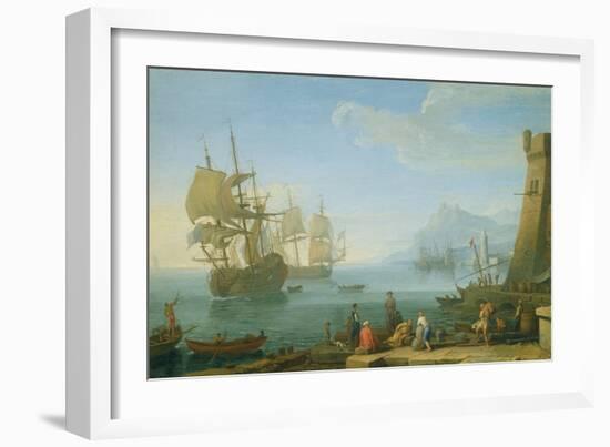 Mediterranean Harbour Scene-Adrien Manglard-Framed Giclee Print