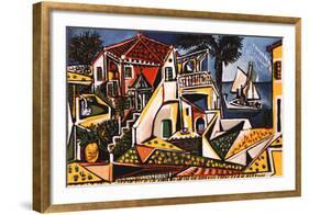 Mediterranean Landscape-Pablo Picasso-Framed Art Print