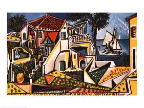 Mediterranean Landscape-Pablo Picasso-Framed Art Print