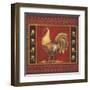 Mediterranean Rooster IV-Kimberly Poloson-Framed Art Print