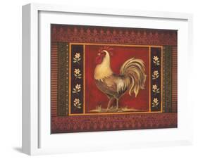 Mediterranean Rooster IV-Kimberly Poloson-Framed Art Print