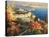 Mediterranean Seascape-Peter Bell-Stretched Canvas