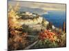 Mediterranean Seascape-Peter Bell-Mounted Premium Giclee Print