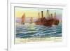 Mediterranean Steamers-null-Framed Art Print