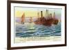 Mediterranean Steamers-null-Framed Art Print