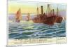 Mediterranean Steamers-null-Mounted Art Print