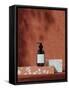 Mediterranean Style Mockup for Product Presentation. Cosmetic Bottle on Peach Terrazzo Platform Wit-3DJustincase-Framed Stretched Canvas