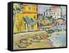 Mediterranean Town-George Leslie Hunter-Framed Stretched Canvas