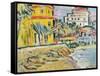 Mediterranean Town-George Leslie Hunter-Framed Stretched Canvas