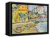 Mediterranean Town-George Leslie Hunter-Framed Stretched Canvas