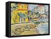 Mediterranean Town-George Leslie Hunter-Framed Stretched Canvas